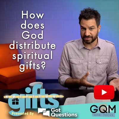 How does God distribute spiritual gifts?